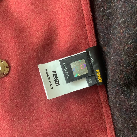 Fendi red short colorblock wool jacket 40 - Picture 14 of 14